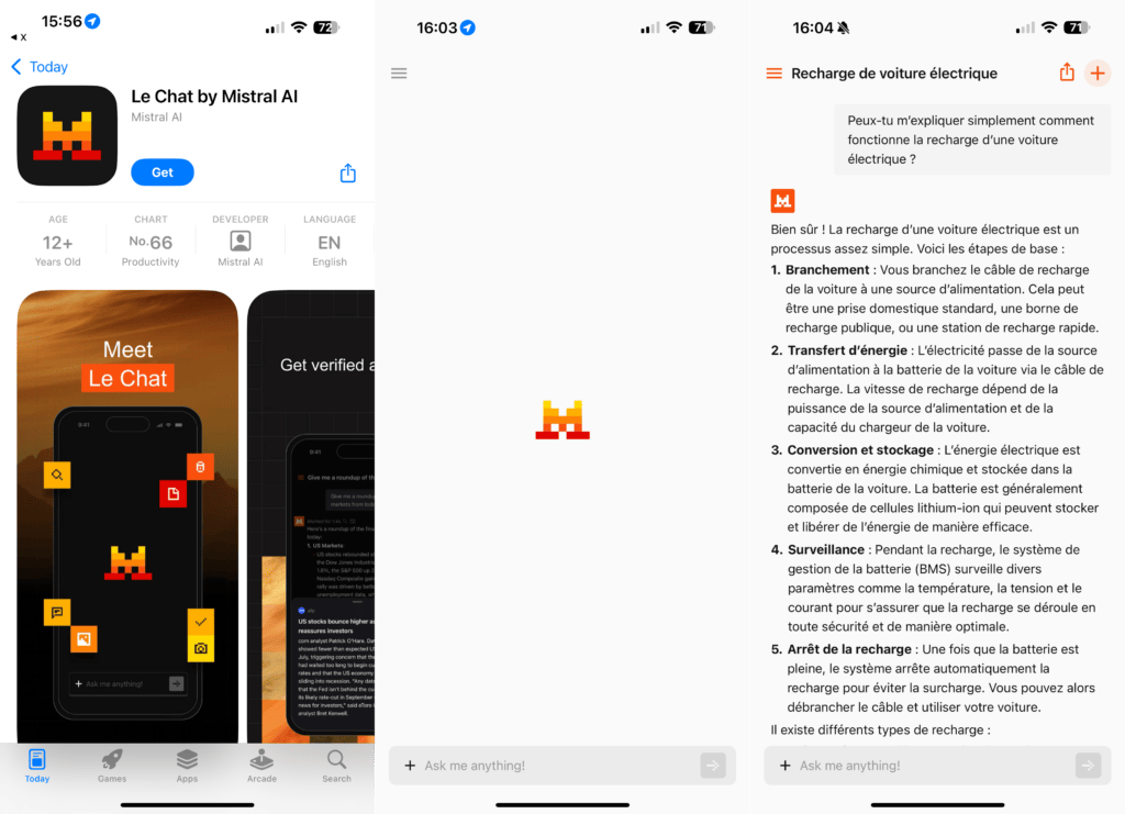 L'interface de l'application Mistral. L'interface de l'application Mistral.