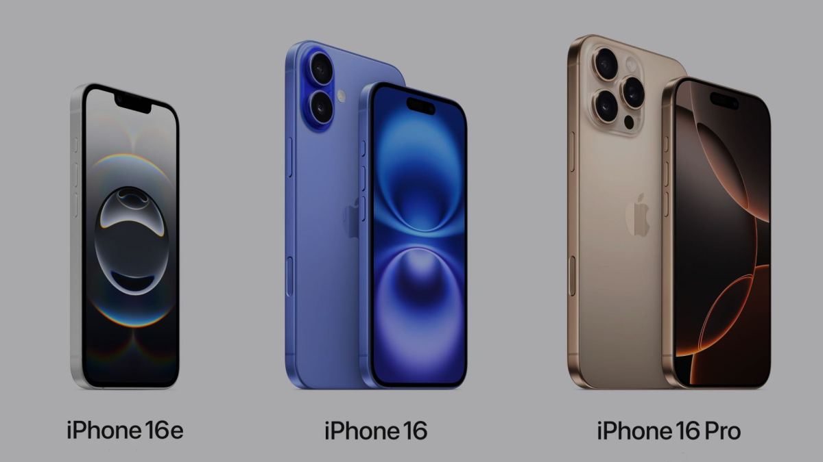 Les iPhone 16e, 16 et 15. // Source : Apple Les iPhone 16e, 16 et 15. // Source : Apple
