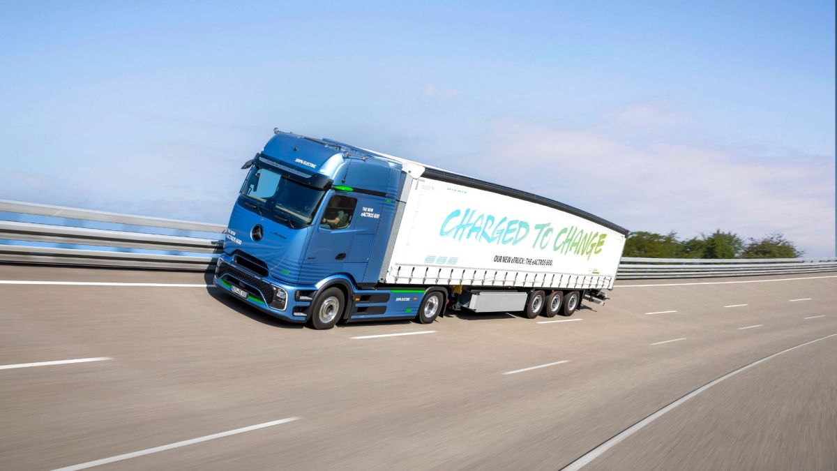 Le Mercedes eActros 600 // Source : Daimler Truck Le Mercedes eActros 600 // Source : Daimler Truck