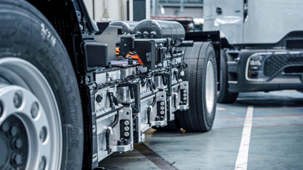 Le Mercedes eActros 600 // Source : Daimler Truck Le Mercedes eActros 600 // Source : Daimler Truck
