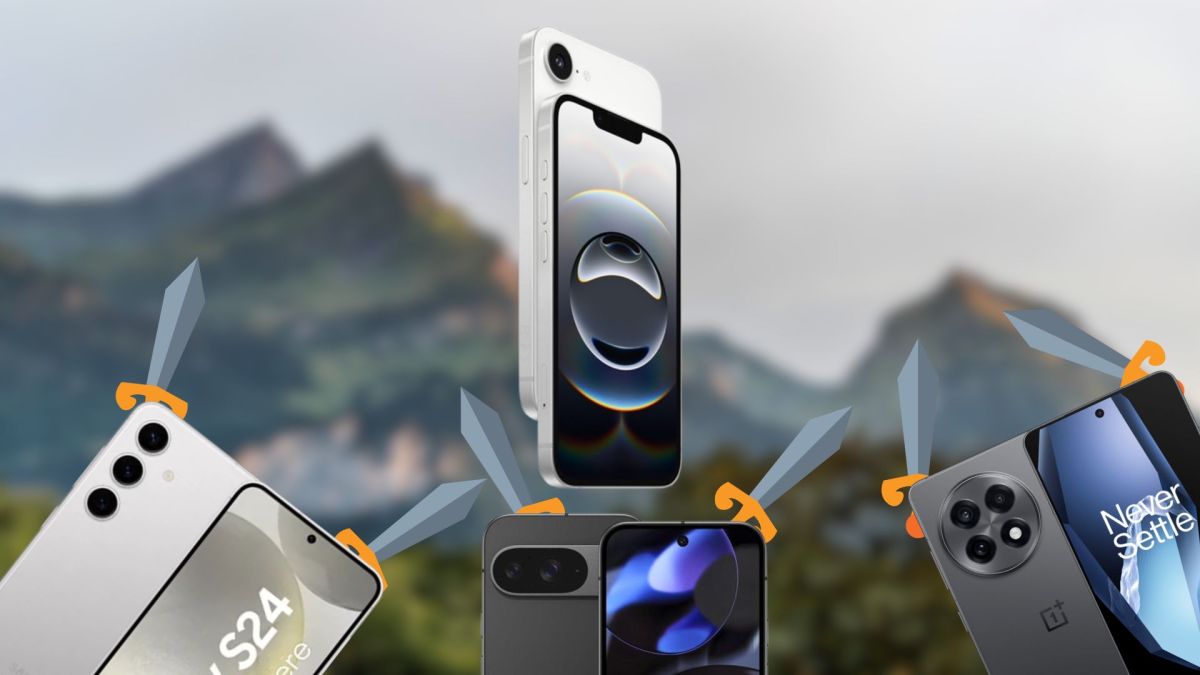 L'iPhone 16e et ses concurrents sous Android // Source : Montage Numerama L'iPhone 16e et ses concurrents sous Android // Source : Montage Numerama