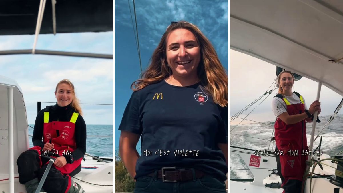 Violette Dorange, benjamine des participants du Vendée Globe Challenge // Source : Violette Dorange Violette Dorange, benjamine des participants du Vendée Globe Challenge // Source : Violette Dorange