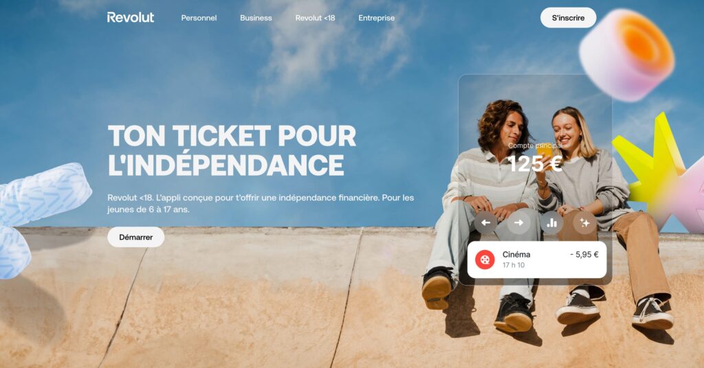 La page de Revolut dédiée aux comptes La page de Revolut dédiée aux comptes