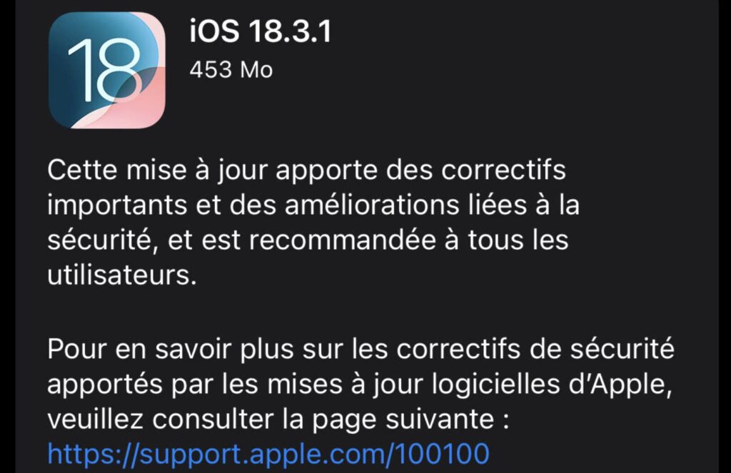 iOS 18.3.1 est discret sur ses nouveautés. iOS 18.3.1 est discret sur ses nouveautés.