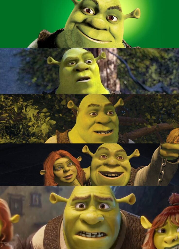 De Shrek 1 à Shrek 5. // Source : DreamWorks De Shrek 1 à Shrek 5. // Source : DreamWorks