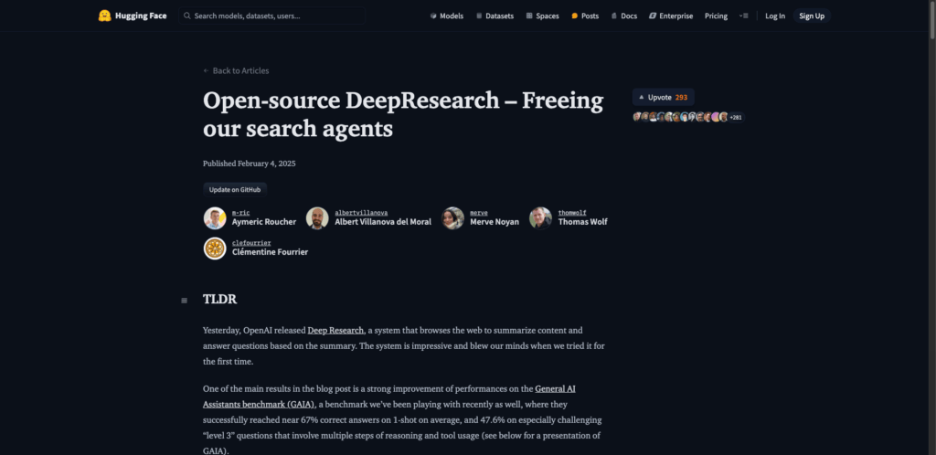 Les développeurs de Hugging Face racontent comment ils ont recréé Deep Research // Source : Numerama Les développeurs de Hugging Face racontent comment ils ont recréé Deep Research // Source : Numerama