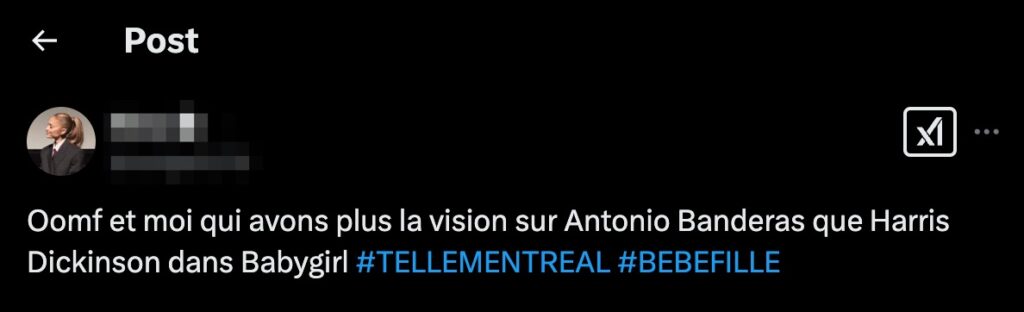 Un exemple d'utilisation de « oomf » sur X // Source : Numerama Un exemple d'utilisation de « oomf » sur X // Source : Numerama