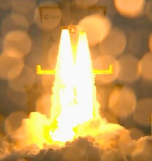 Décollage de la fusée, ce 6 mars 2025. // Source : Capture YouTube CNES Décollage de la fusée, ce 6 mars 2025. // Source : Capture YouTube CNES