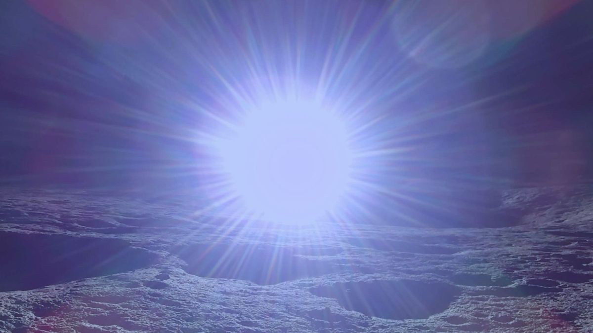 Zoom sur le lever de Soleil sur la Lune. // Source : Via X @Firefly_Space (photo recadrée) Zoom sur le lever de Soleil sur la Lune. // Source : Via X @Firefly_Space (photo recadrée)