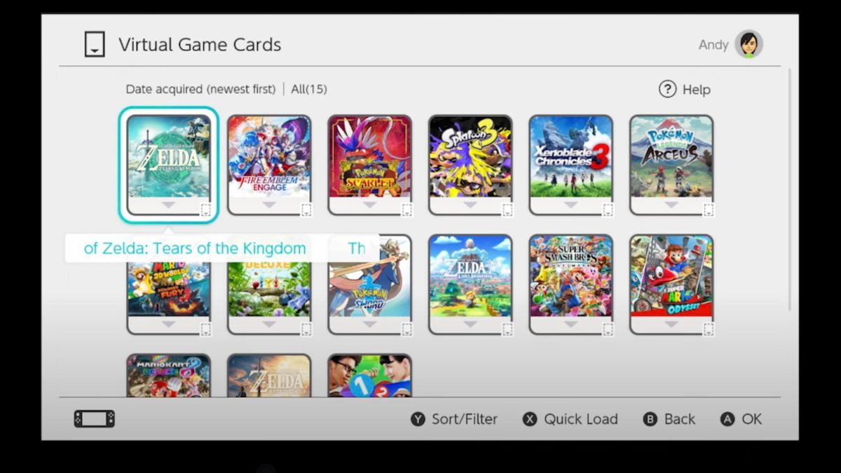 Les cartes de jeu virtuelles de la Switch // Source : Nintendo Les cartes de jeu virtuelles de la Switch // Source : Nintendo