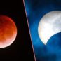 Éclipse lunaire et éclipse solaire. // Source : Canva, montage Numerama