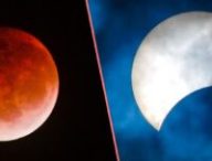 Éclipse lunaire et éclipse solaire. // Source : Canva, montage Numerama Éclipse lunaire et éclipse solaire. // Source : Canva, montage Numerama