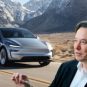 Elon Musk et le nouveau Tesla Model Y // Source : Montage Robin San Vicente Elon Musk et le nouveau Tesla Model Y // Source : Montage Robin San Vicente