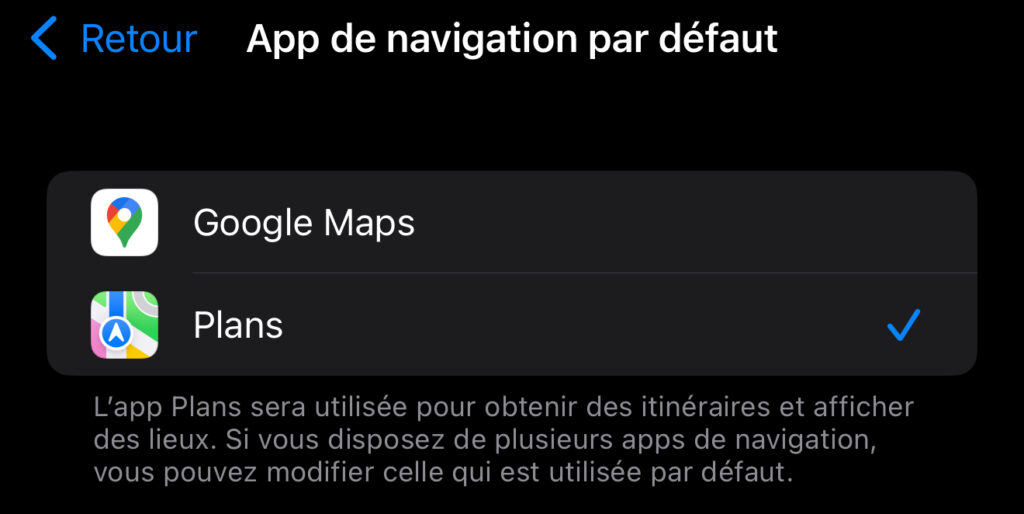C'est une fonctionnalité exclusive à l'Europe : on peut changer son application GPS.