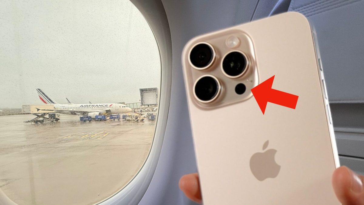 Un hublot et un iPhone. // Source : Numerama Un hublot et un iPhone. // Source : Numerama