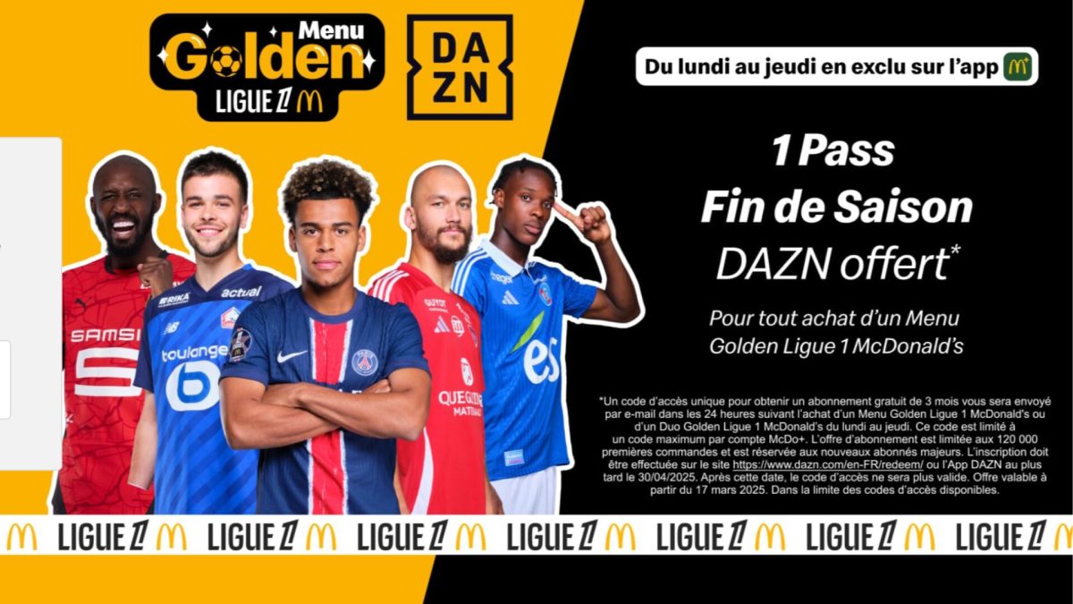 DAZN et McDo // Source : Capture Numerama DAZN et McDo // Source : Capture Numerama