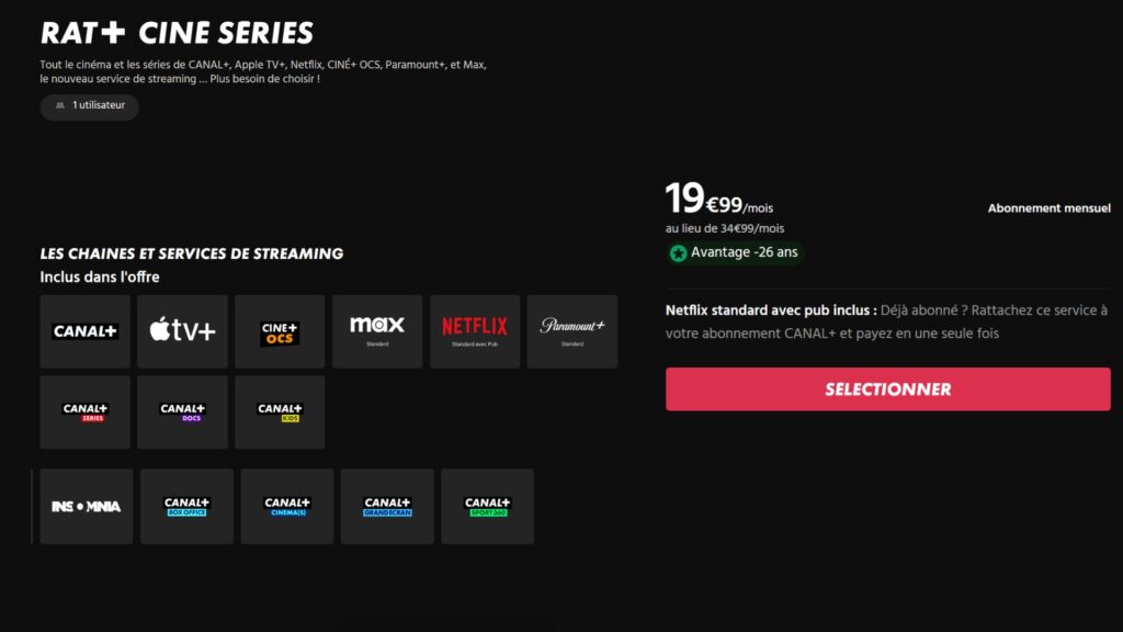 l'offre Rat+ de 2025 // Source : Canal+