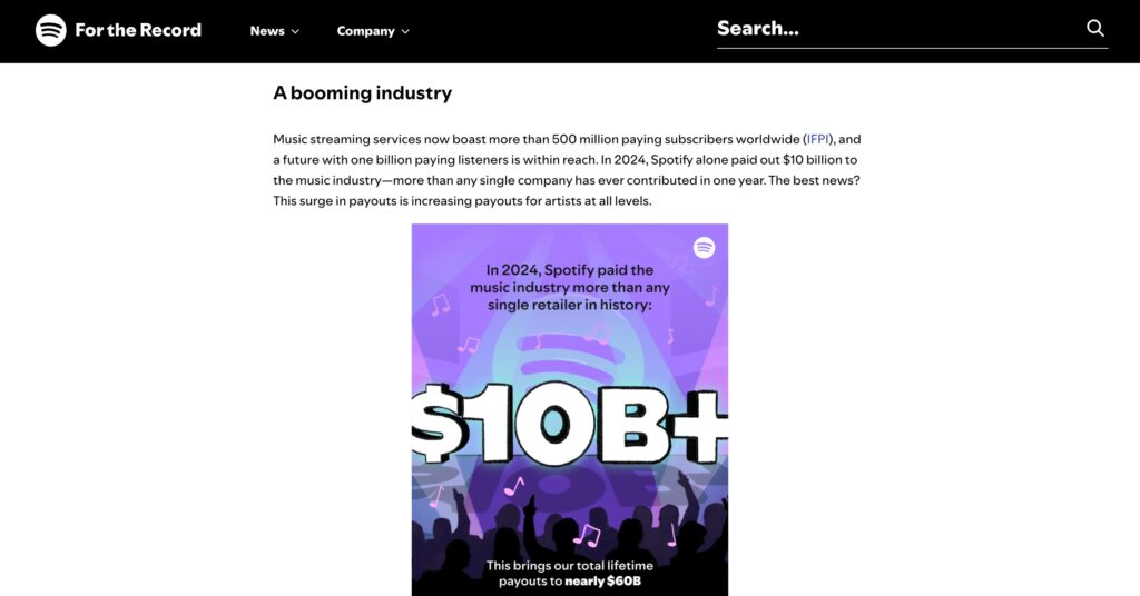 Le rapport de Spotify sur la rémunération des artistes // Source : Numerama Le rapport de Spotify sur la rémunération des artistes // Source : Numerama