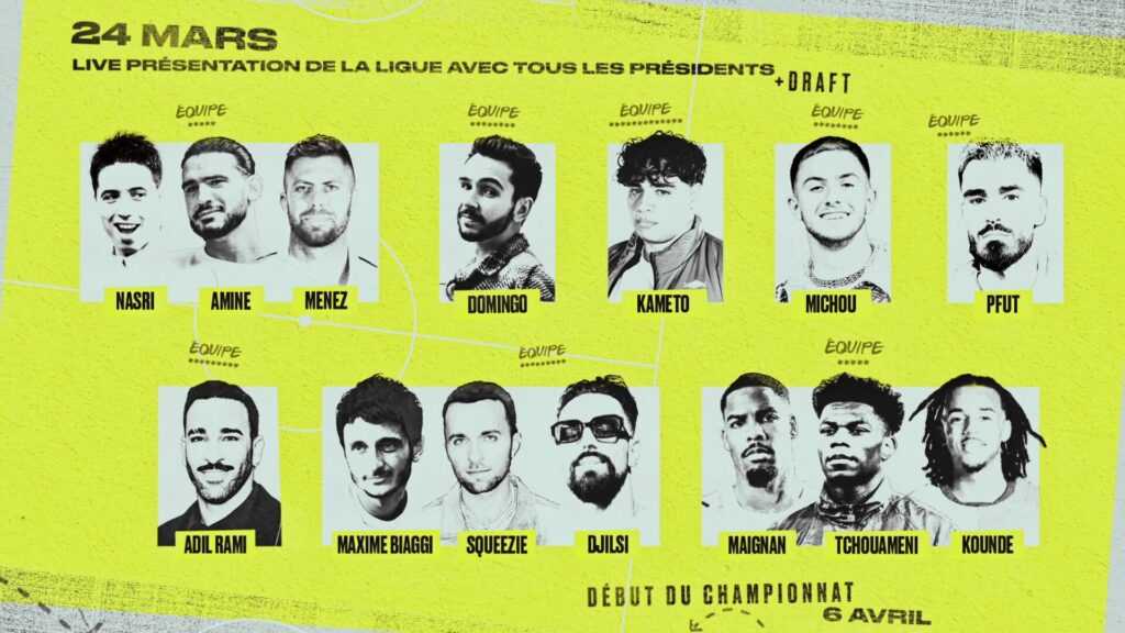 Les « présidents » des équipes de la Kings League France // Source : Kings League France Les « présidents » des équipes de la Kings League France // Source : Kings League France