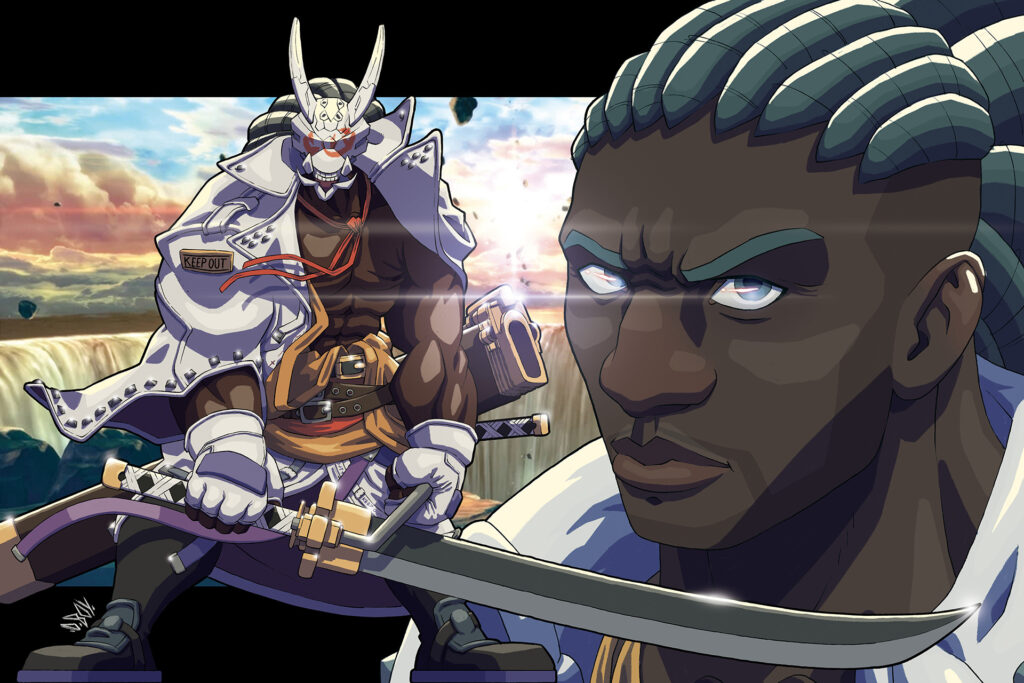 Dans le dernier opus de la série de baston futuriste Guilty Gear, le développeur Daisuke Ishiwatari assure que le personnage Nagorizuki est inspiré d'un personnage historique. Aucun doute sur le fait qu'il s'agisse de Yasuke. // Source : Bandai Namco Dans le dernier opus de la série de baston futuriste Guilty Gear, le développeur Daisuke Ishiwatari assure que le personnage Nagorizuki est inspiré d'un personnage historique. Aucun doute sur le fait qu'il s'agisse de Yasuke. // Source : Bandai Namco