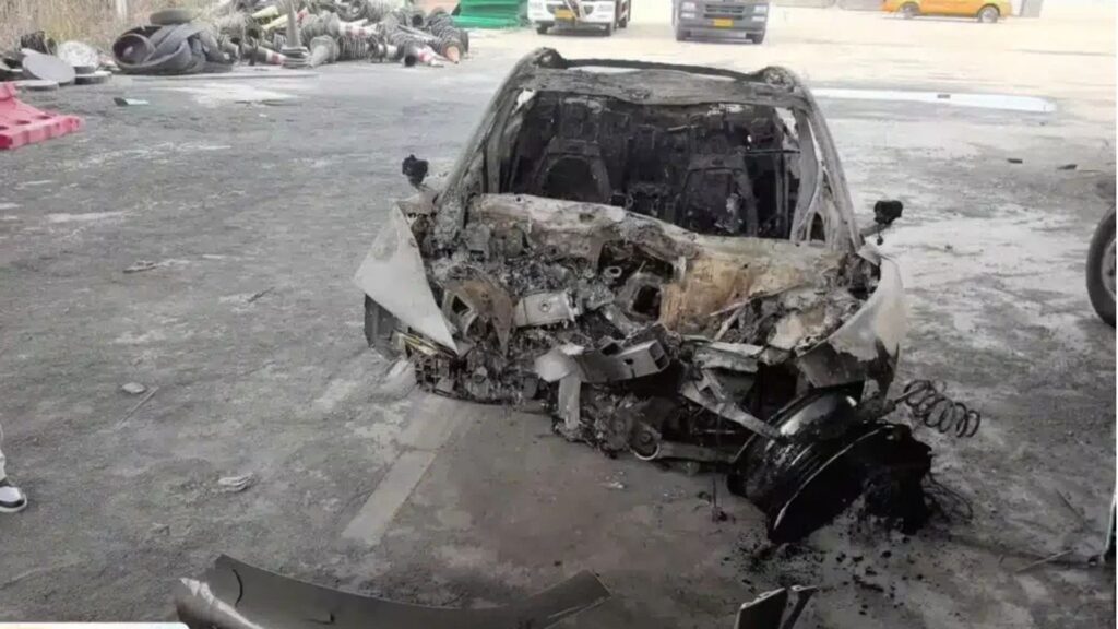 Ce qu'il reste d'une Xiaomi SU7 après un tragique accident // Source : CarNewsChina Ce qu'il reste d'une Xiaomi SU7 après un tragique accident // Source : CarNewsChina