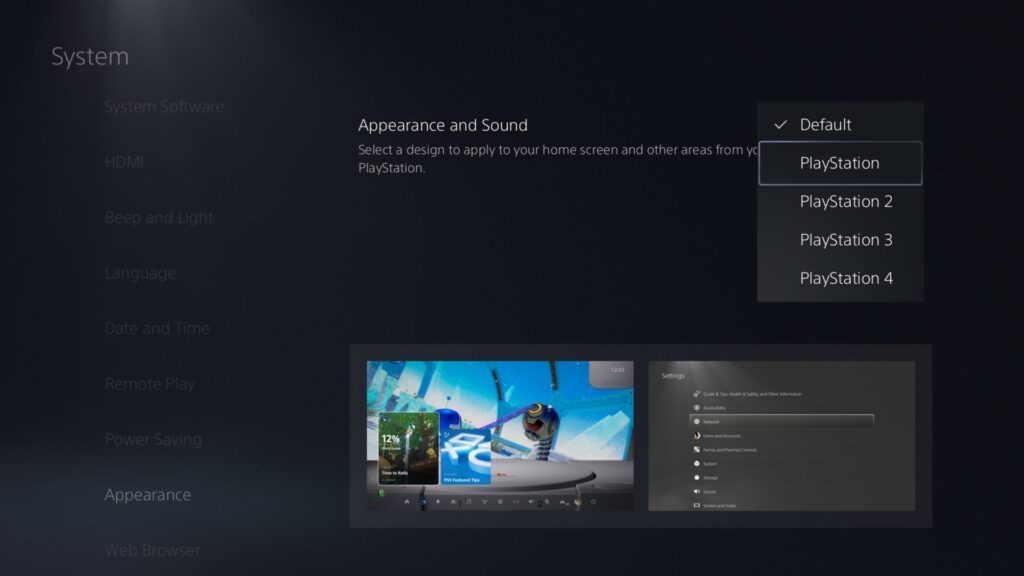 Personnalisation de l'interface dans la ps5 // Source : Sony Personnalisation de l'interface dans la ps5 // Source : Sony