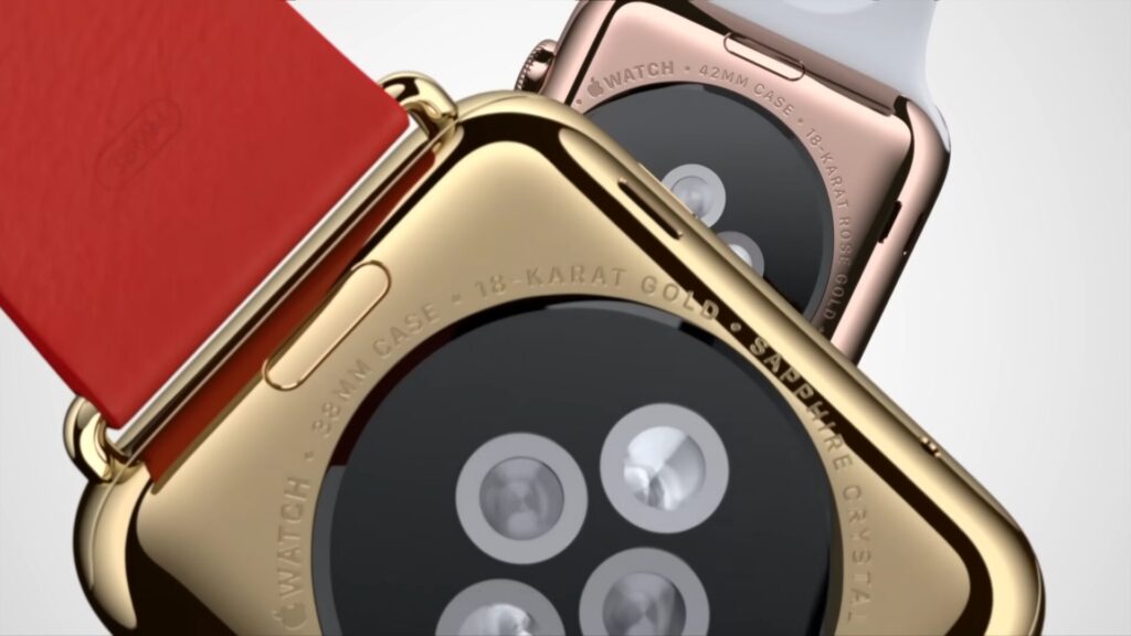 L'Apple Watch Edition, en or.