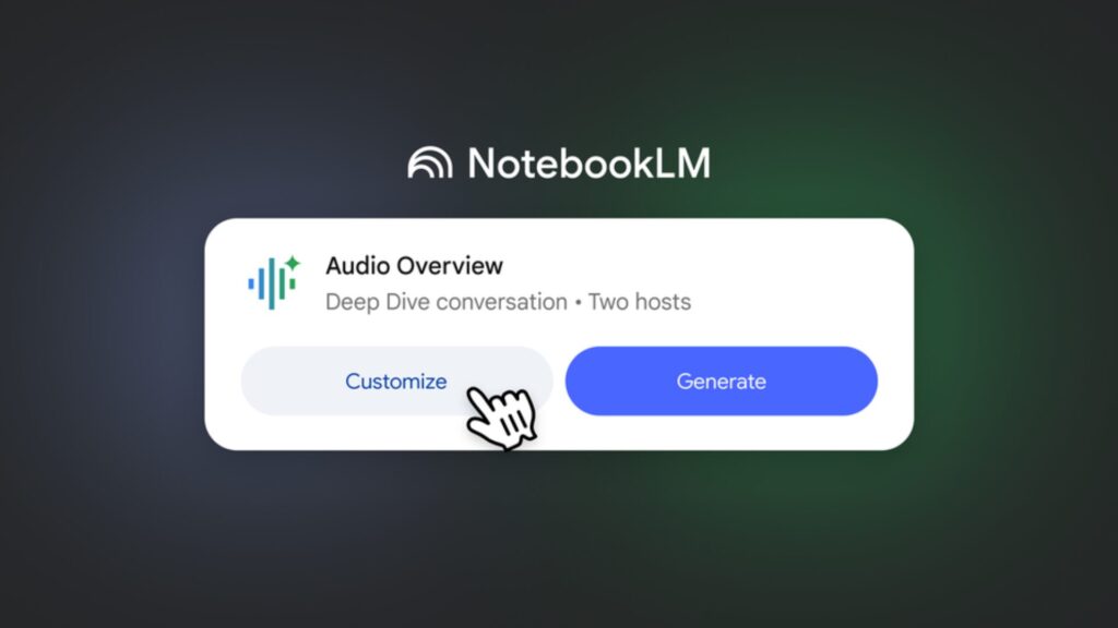 Audio Overview dans NotebookLM. // Source : Google Audio Overview dans NotebookLM. // Source : Google