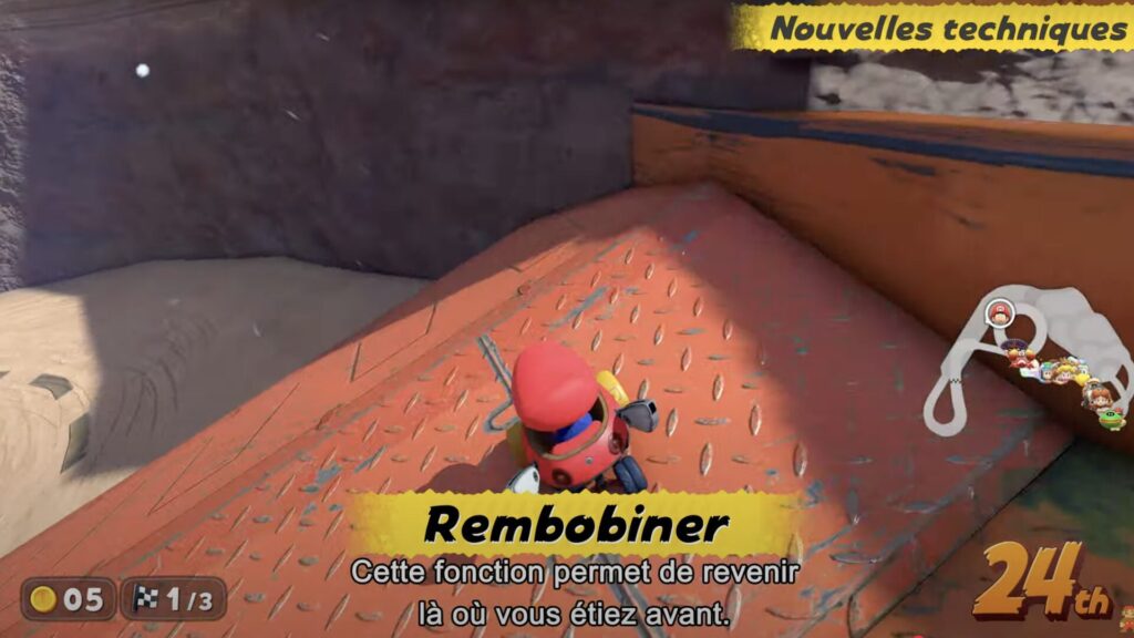 La fonction Rembobiner dans Mario Kart World // Source : Capture d'écran La fonction Rembobiner dans Mario Kart World // Source : Capture d'écran