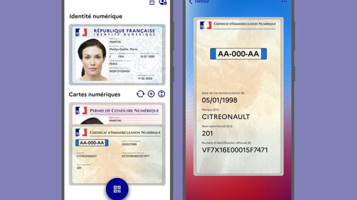 La carte grise dans France Identité. // Source : France Identité La carte grise dans France Identité. // Source : France Identité