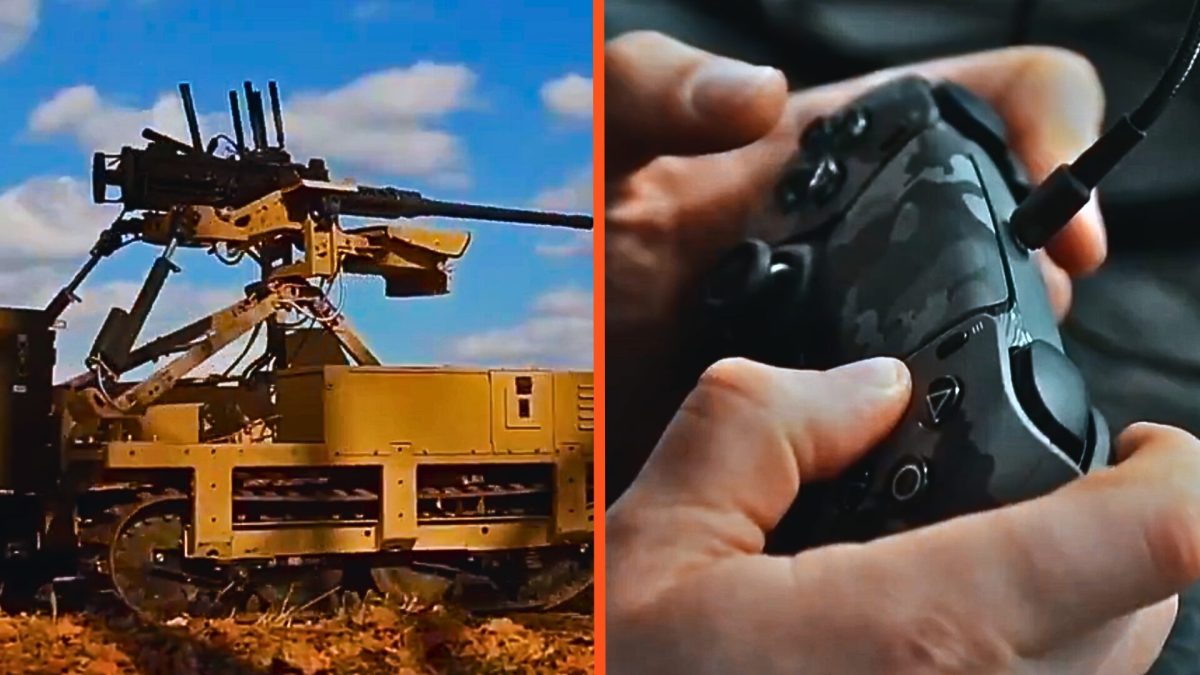 Un drone de combat piloté par une manette dualsense pour la PS5. // Source : 36e brigade d'infanterie navale ukrainienne