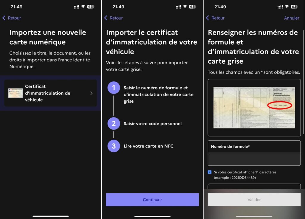 L'ajout de la carte grise dans France Identité. L'ajout de la carte grise dans France Identité.
