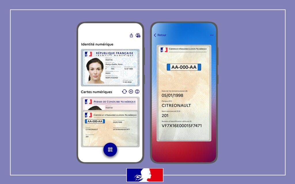 La carte grise dans France Identité // Source : France Identité