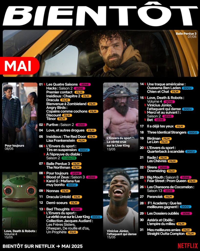 Netflix en mai 2025 // Source : Netflix
