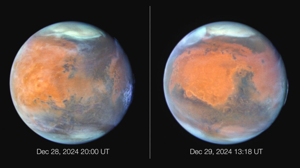 La planète Mars observée par Hubble. // Source : Hubble/NASA La planète Mars observée par Hubble. // Source : Hubble/NASA