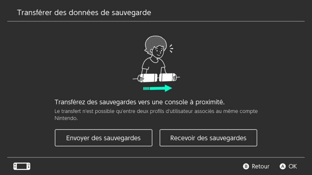 Le transfert de sauvegardes sur Nintendo Switch. Le transfert de sauvegardes sur Nintendo Switch.
