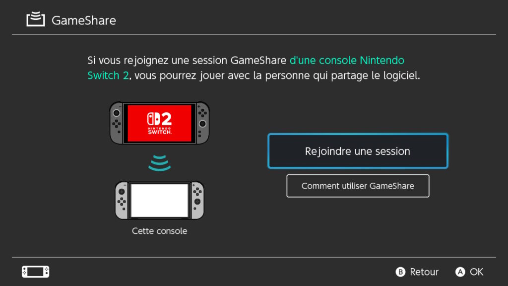 Le mode GameShare nécessite une Switch 2. Le mode GameShare nécessite une Switch 2.