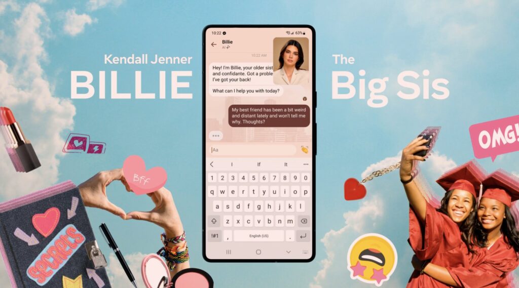 Kendall Jenner fait partie des chatbots disponibles // Source : Meta Kendall Jenner fait partie des chatbots disponibles // Source : Meta