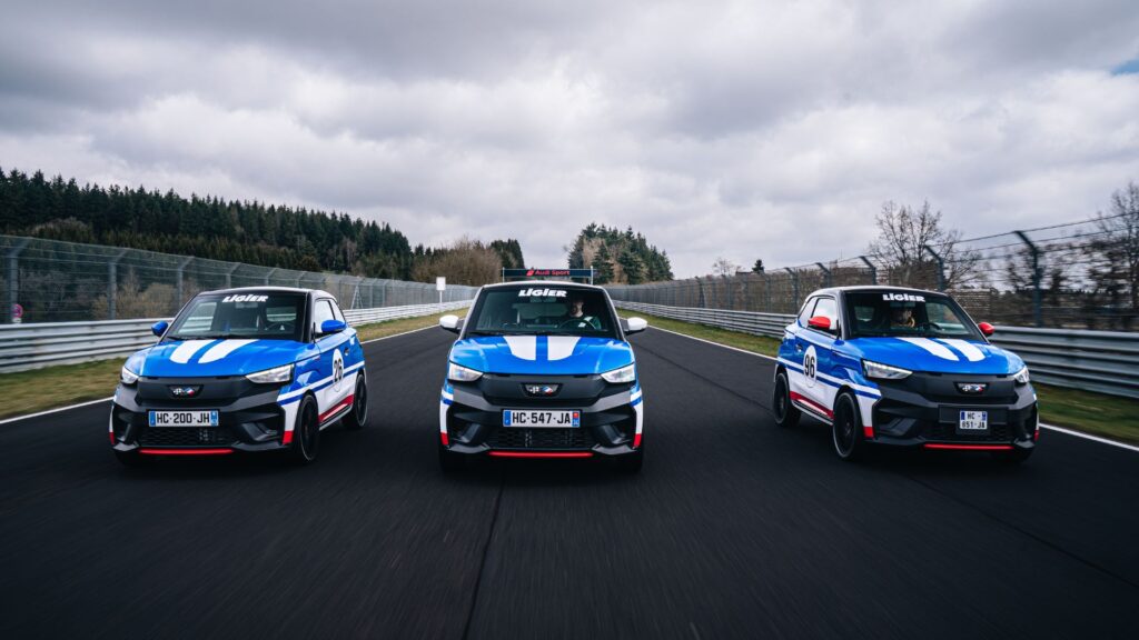 La voiture sans permis Ligier JS50 a établi un record sur le circuit du Nürburgring // Source : Ligier La voiture sans permis Ligier JS50 a établi un record sur le circuit du Nürburgring // Source : Ligier