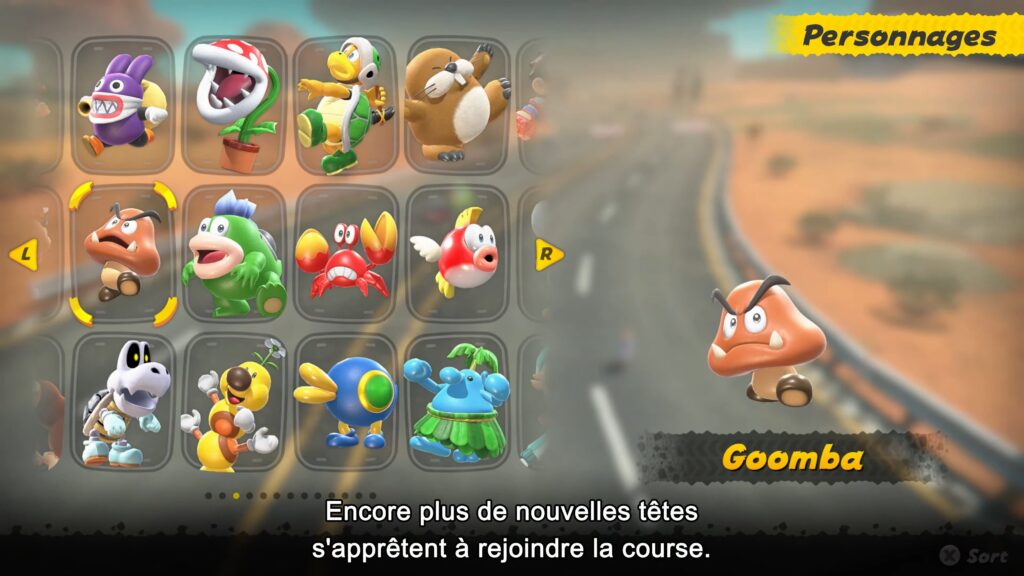 La page 3 des personnages dans Mario Kart World. La page 3 des personnages dans Mario Kart World.