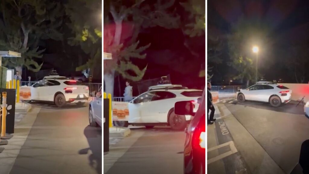 Ce robot-taxi Waymo a bloqué le drive d'un fast-food // Source : TMZ