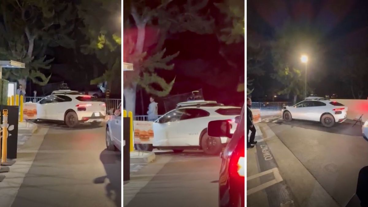 Ce robot-taxi Waymo a bloqué le drive d'un fast-food // Source : TMZ Ce robot-taxi Waymo a bloqué le drive d'un fast-food // Source : TMZ