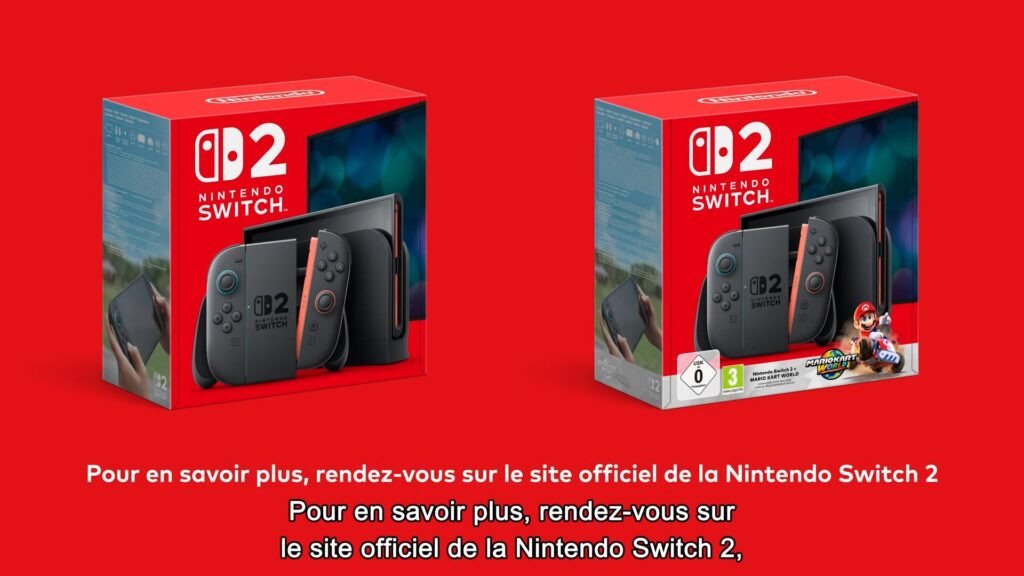 Les deux packs Nintendo Switch 2 au lancement Les deux packs Nintendo Switch 2 au lancement