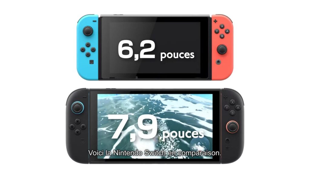 L'écran de la Switch 2 vs. celui de la Switch 1. // Source : Nintendo L'écran de la Switch 2 vs. celui de la Switch 1. // Source : Nintendo