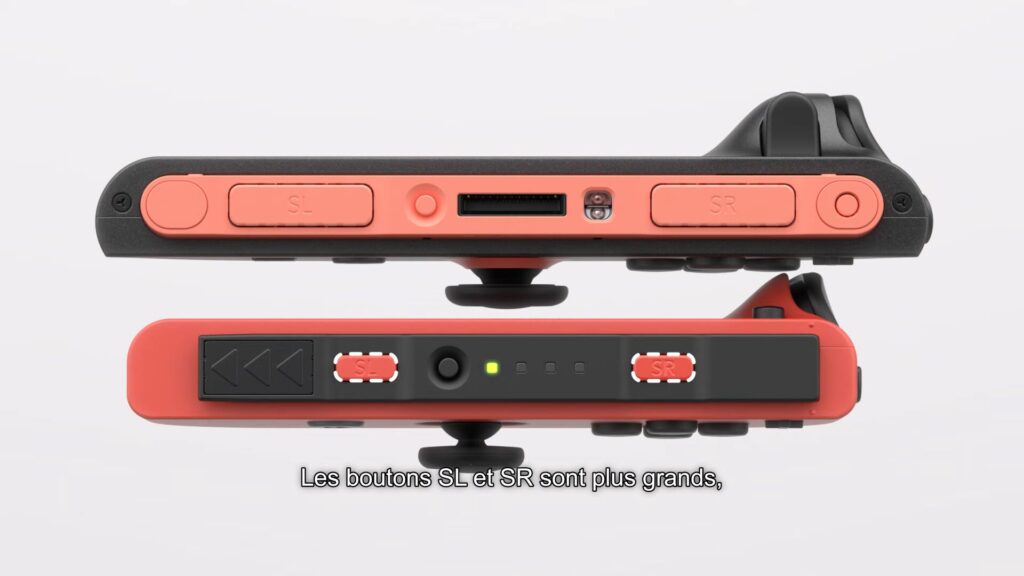 Les nouveaux Joy-Con de la Nintendo Switch 2 en haut Les nouveaux Joy-Con de la Nintendo Switch 2 en haut