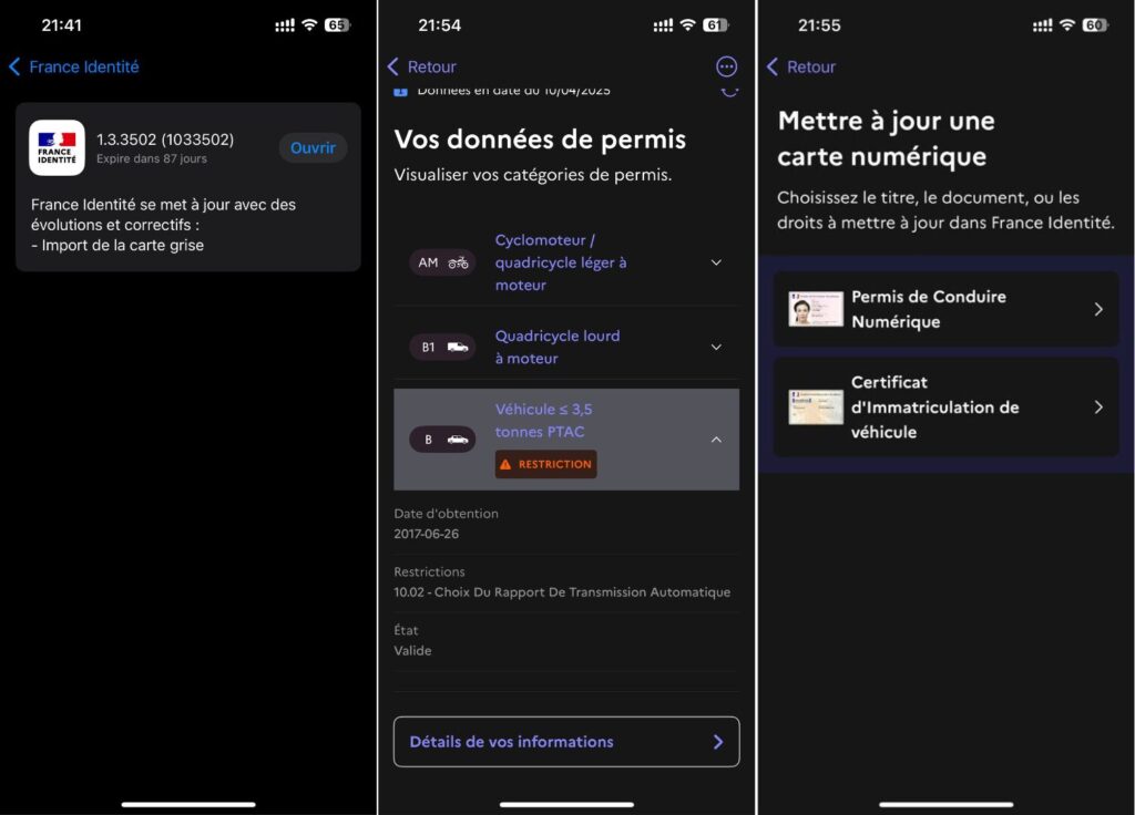 Les autres nouveautés de France Identité. Les autres nouveautés de France Identité.