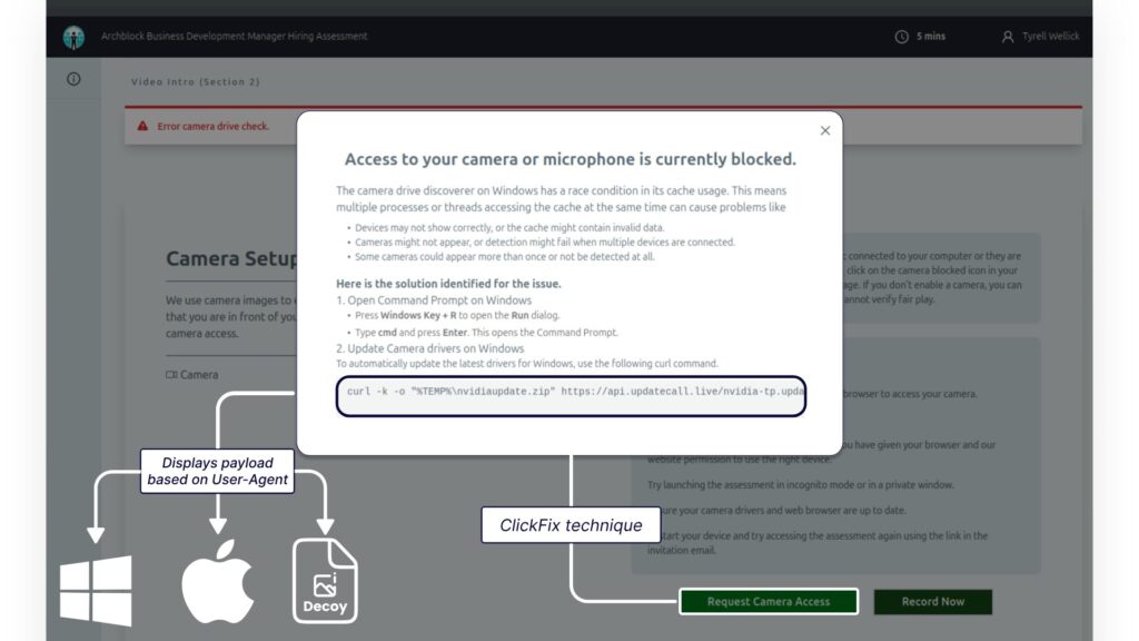 Un faux message d'erreur incitant la cible à installer le malware. // Source : Sekoia.io Un faux message d'erreur incitant la cible à installer le malware. // Source : Sekoia.io
