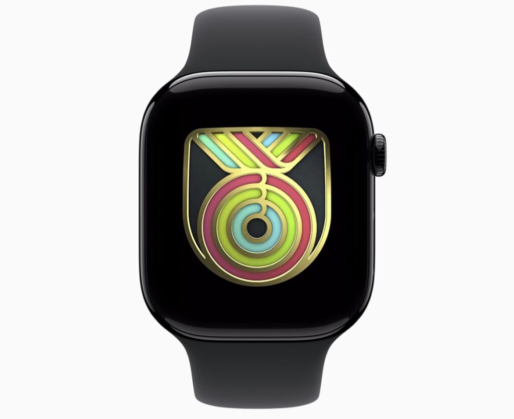Le badge des 10 ans de l'Apple Watch. Le badge des 10 ans de l'Apple Watch.