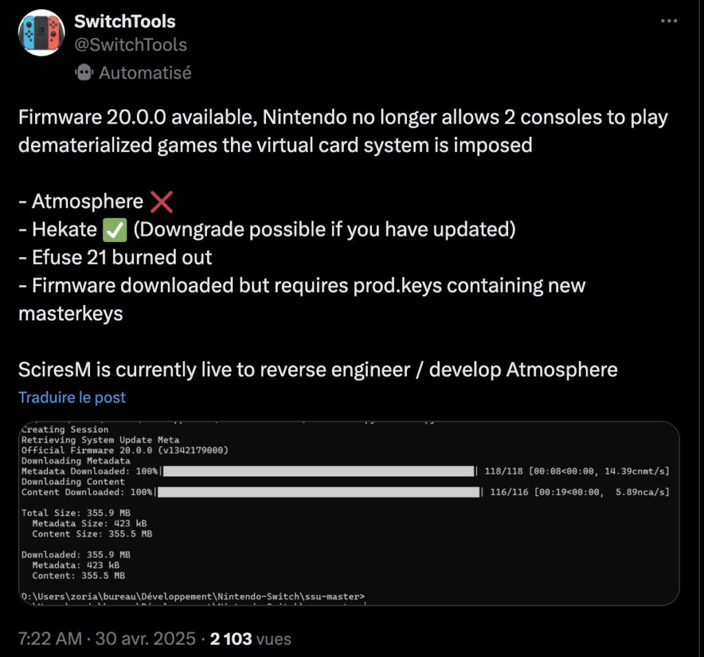 La mise à jour 20.0.0 de la Nintendo Switch casse toutes les couches du piratage de la console. La mise à jour 20.0.0 de la Nintendo Switch casse toutes les couches du piratage de la console.