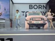 icar en fourrure rose au salon de Shanghai 2025 // Source : Raphaelle Baut pour Numerama 